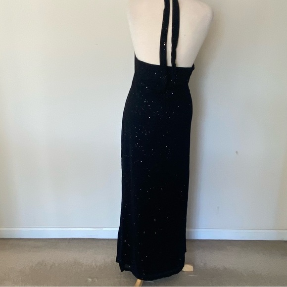 Plus Size Women Net Yarn Rhinestone Halter Backless Elegant Party Dress 4X (20) - Picture 14 of 15